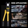 16T Hydraulic Crimping Tool 9 AWG to 600 MCM Battery Cable Crimping Tool 0.87 inch Stroke Hydraulic Lug Crimper Electrical Terminal Crimper with 13 Pa