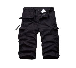 Men's Cargo Shorts (Color: Black, size: 30)