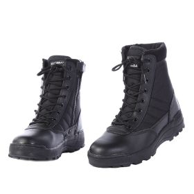 2021 New Us Military Leather Boots for Men Combat Bot Infantry Tactical Boots Askeri Bot Army Bots Army Shoes Erkek Ayakkabi (Color: Black, size: 42)