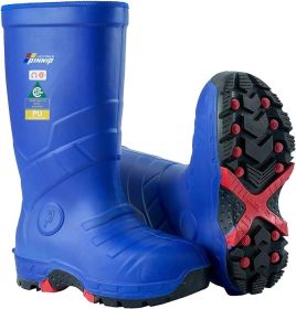 Men's S5 Safety Boots With Composite Toe Waterproof Insulated PU Work Boots CSA ASTM F2413-18 Acid & Oil Resistant (Color: Blue, size: 11)