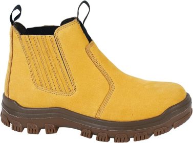 LASTING PINNIP Mens Steel Toe Chelsea Work Boots With 2 Insoles Non Slip & Oil Resistant ASTM F2413 (Color: Yellow, size: 13)