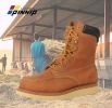 LASTING PINNIP Unisex Lightweight Leather Work Boots - Comfortable Working Boots Soft Moc Toe Slip Resistant Handcrafted Goodyear Welt Construction