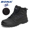 BONA 2022 New Designers Action Leather Winter Warm Snow Boots Men Plush Boots Work Shoes Man High Top Footwear Rubber Mansculino