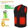 Heat Jacket Vest 3 Heating Gear Adjustable USB Heated Vest Warm Heat Coat Vest w/ 5 Heating Pads For Men Women Winter Outdoor Activity