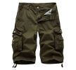 Mens Camo Cargo Shorts Relaxed Fit Multi-Pocket Outdoor Camouflage Cargo Shorts Cotton