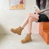 Winter Autumn Women Ankle Boots Leather Platform Boots For Women Designer Luxury Boots Women Non-slip Western Boots Botas Mujer