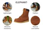 LASTING PINNIP Unisex Lightweight Leather Work Boots - Comfortable Working Boots Soft Moc Toe Slip Resistant Handcrafted Goodyear Welt Construction